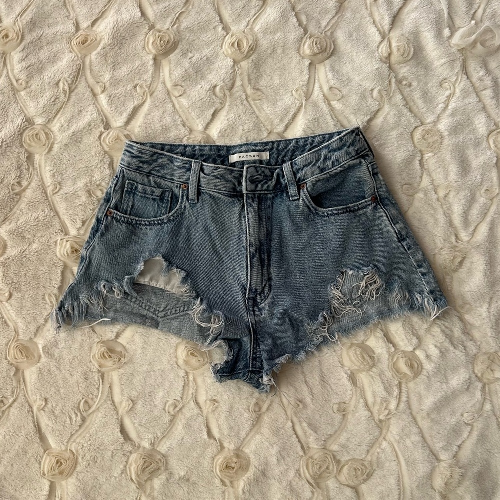 Distressed Denim Shorts